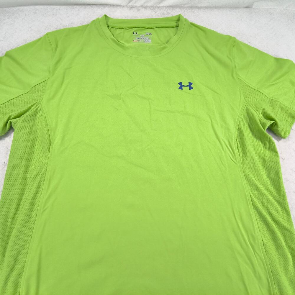 Under Armour Crew Neck Short Sleeve Casual T Shirt Mens Size L Green Blue